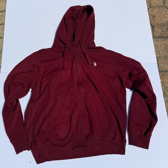US Polo Red Zipup Hoodie - Picture 1 of 3